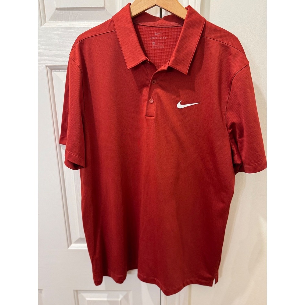 Nike Dri-FIT Mens XL Red Short Sleeve Golf‎ Polo Shirt 459141-829914778471